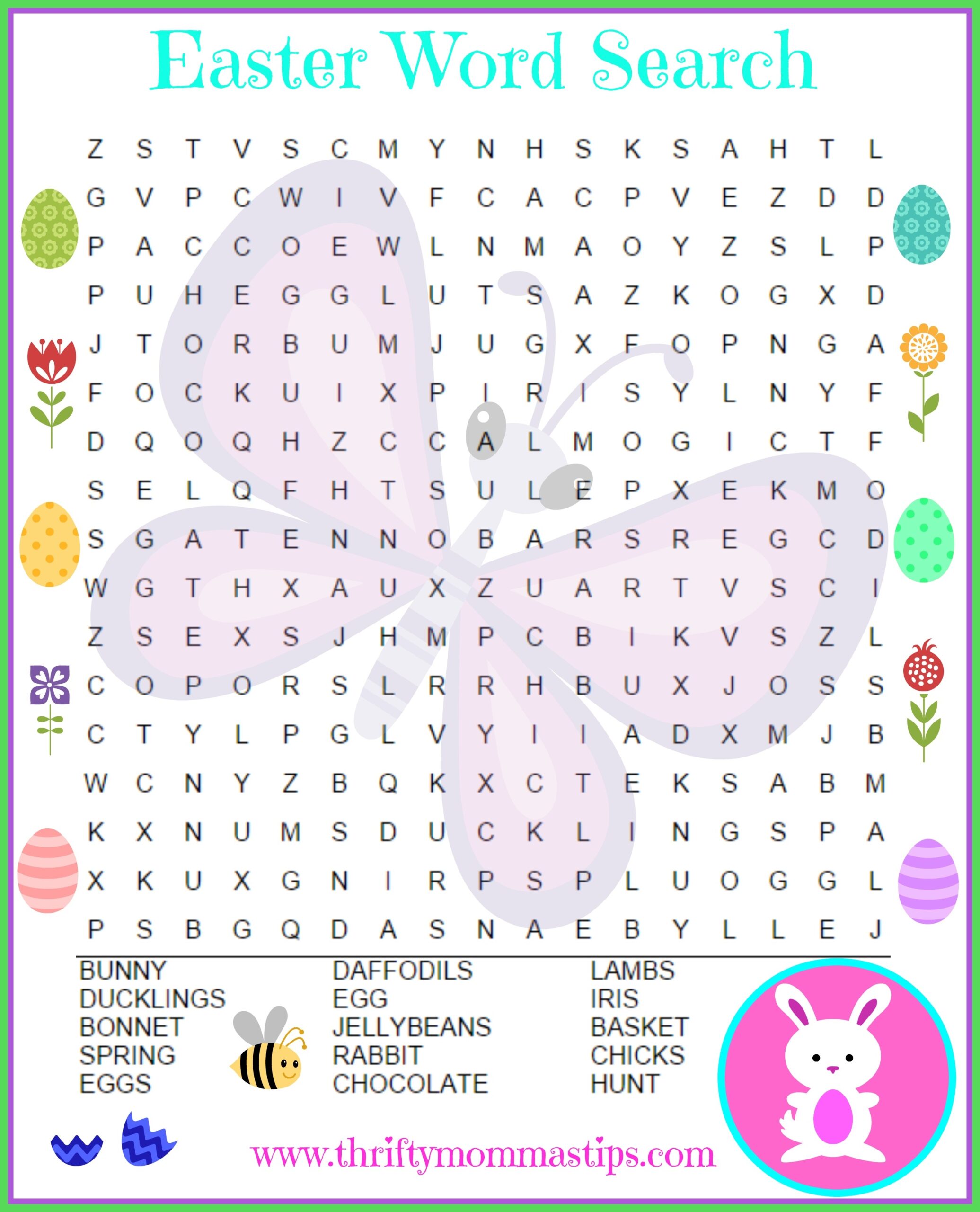 Easter Word Search Free Printable Thrifty Mommas Tips Easter Word Search Free Printable Thrifty Mommas Tips