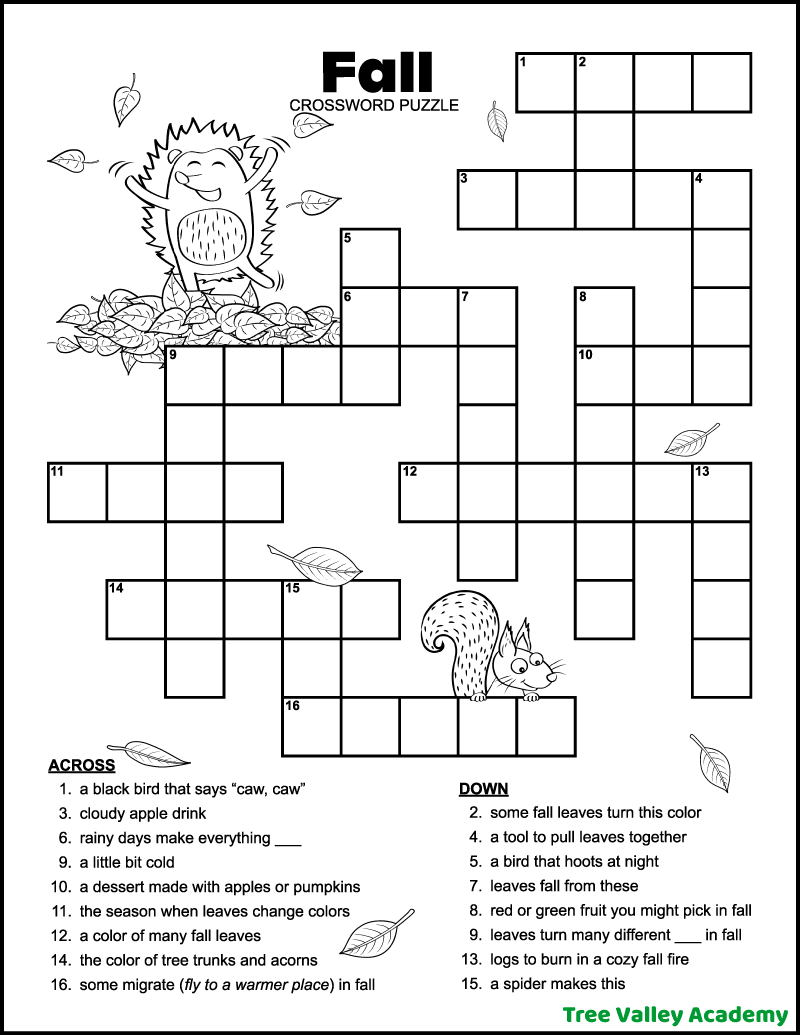 crossword puzzles easy printable