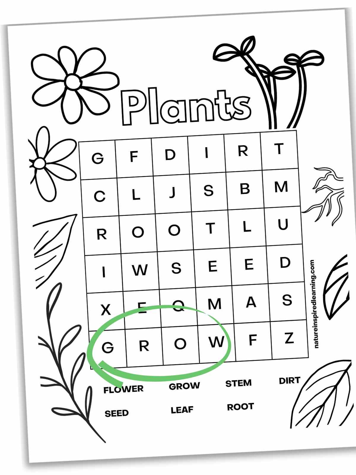 Easy Word Searches For Kindergarten Nature Inspired Learning