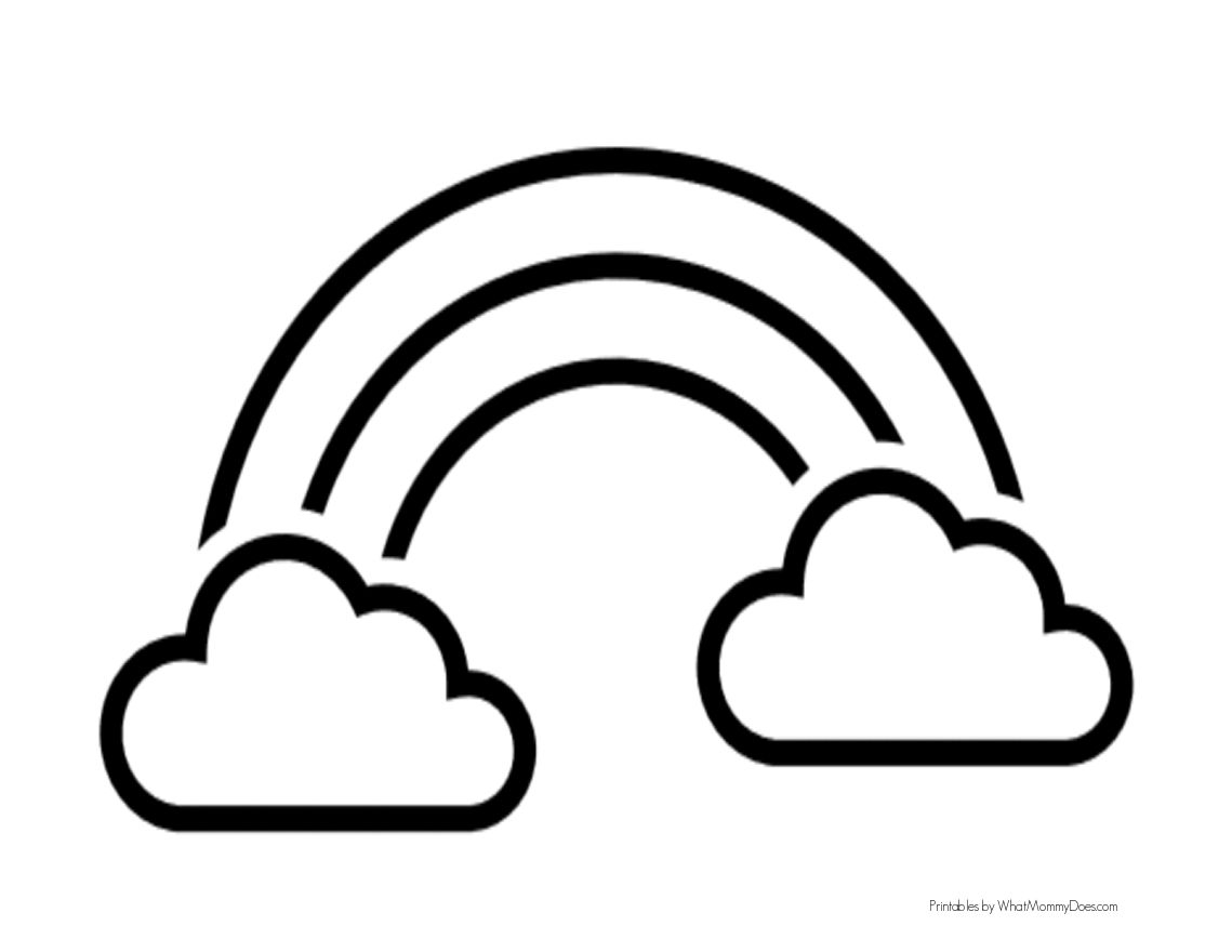 Extra Large Rainbow Template Full Page Printout