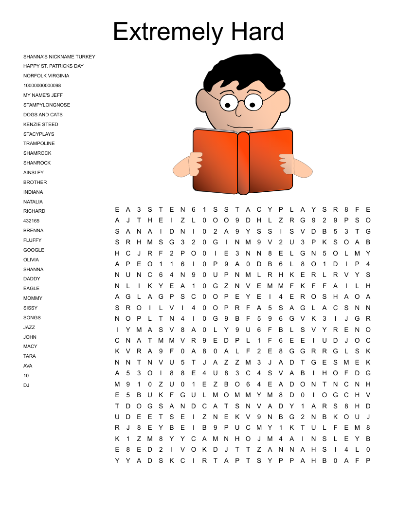 word search printable difficult