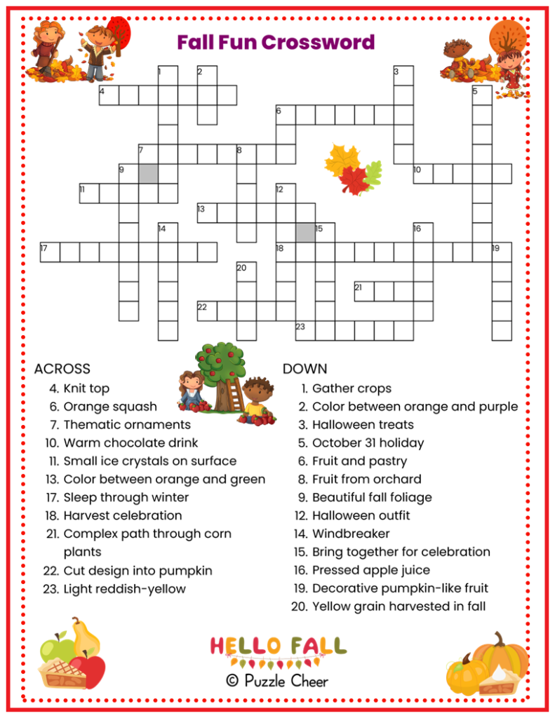 Crossword Puzzle For Kids