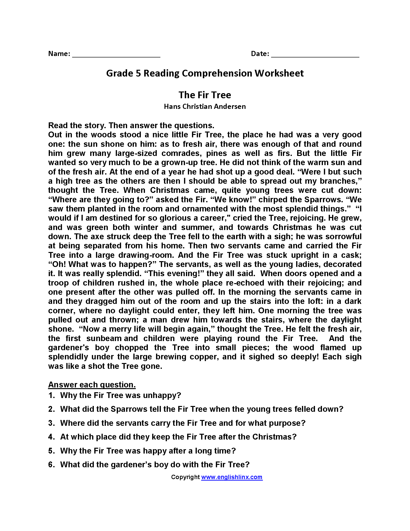 Fifth Grade Reading Worksheets Improve Fluency Vocabulary