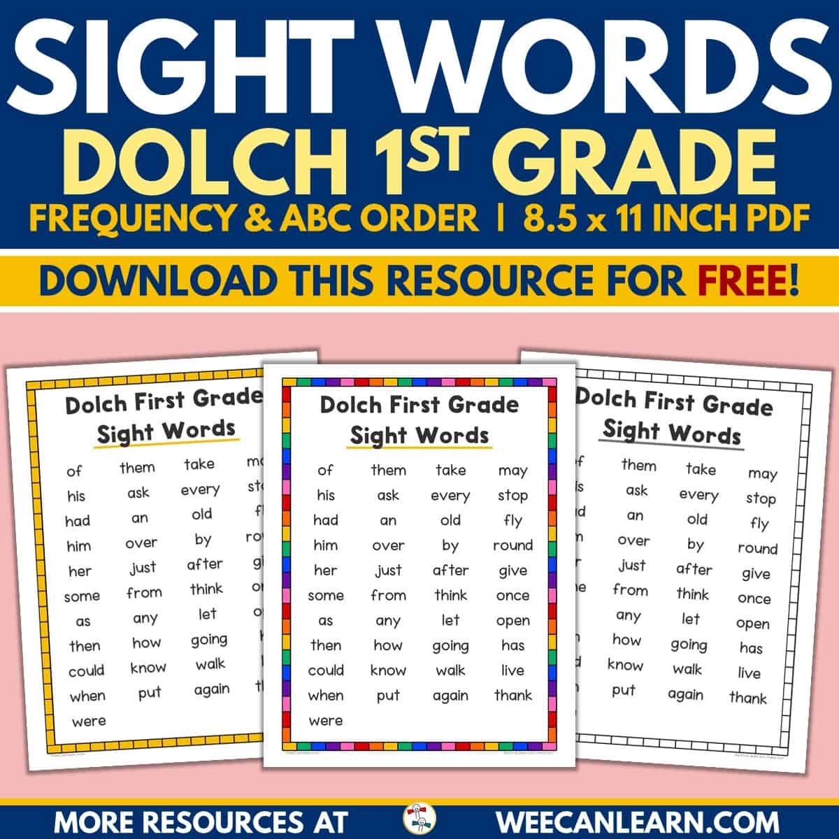 dolch sight words pdf