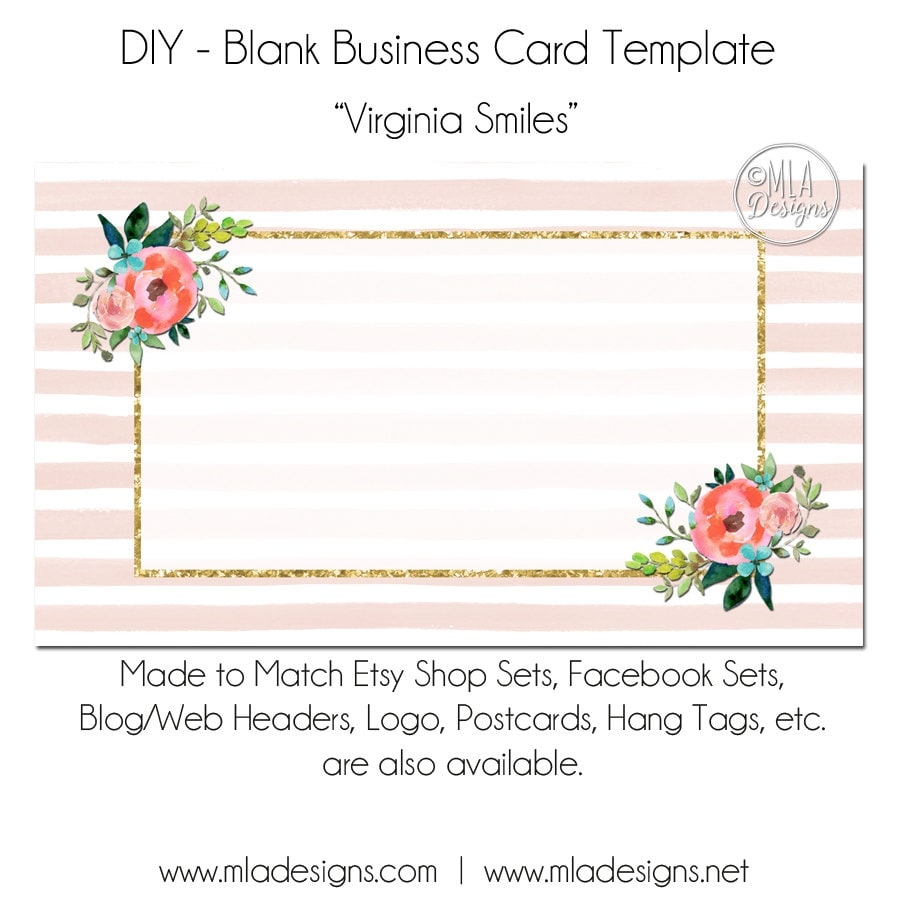 Cute Blank Business Card Template