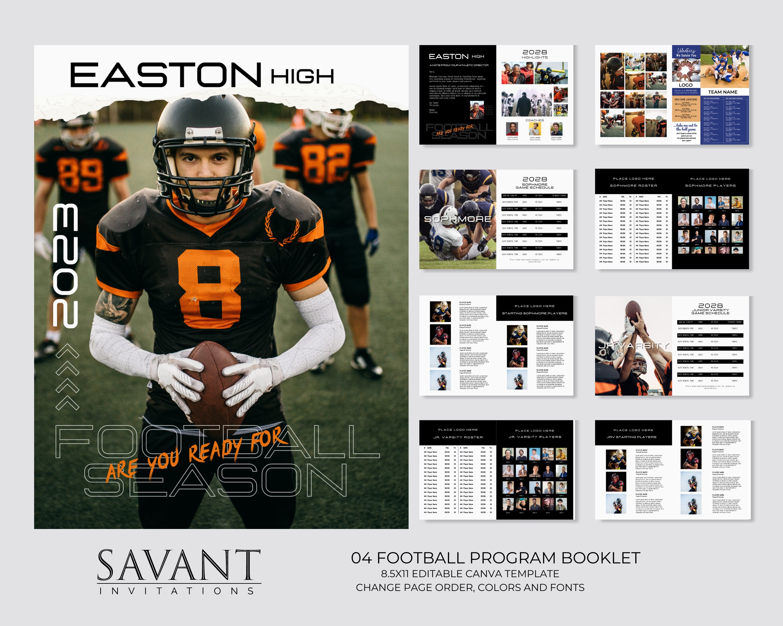 Football Athletic Program Template Senior Night 32 page Magazine Style Design For Print online Promotion Booster Clubs Football Teams 04 Etsy Football Athletic Program Template Senior Night 32 page Magazine Style Design For Print online Promotion Booster Clubs Football Teams 04 Etsy