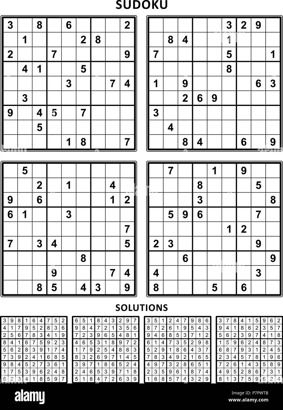 Four Sudoku Puzzles Of Comfortable easy Yet Not Very Easy Level On A4 Or Letter Sized Page With Margins Suitable For Large Print Books Set 10 Stock Vector Image Art Alamy Four Sudoku Puzzles Of Comfortable easy Yet Not Very Easy Level On A4 Or Letter Sized Page With Margins Suitable For Large Print Books Set 10 Stock Vector Image Art Alamy