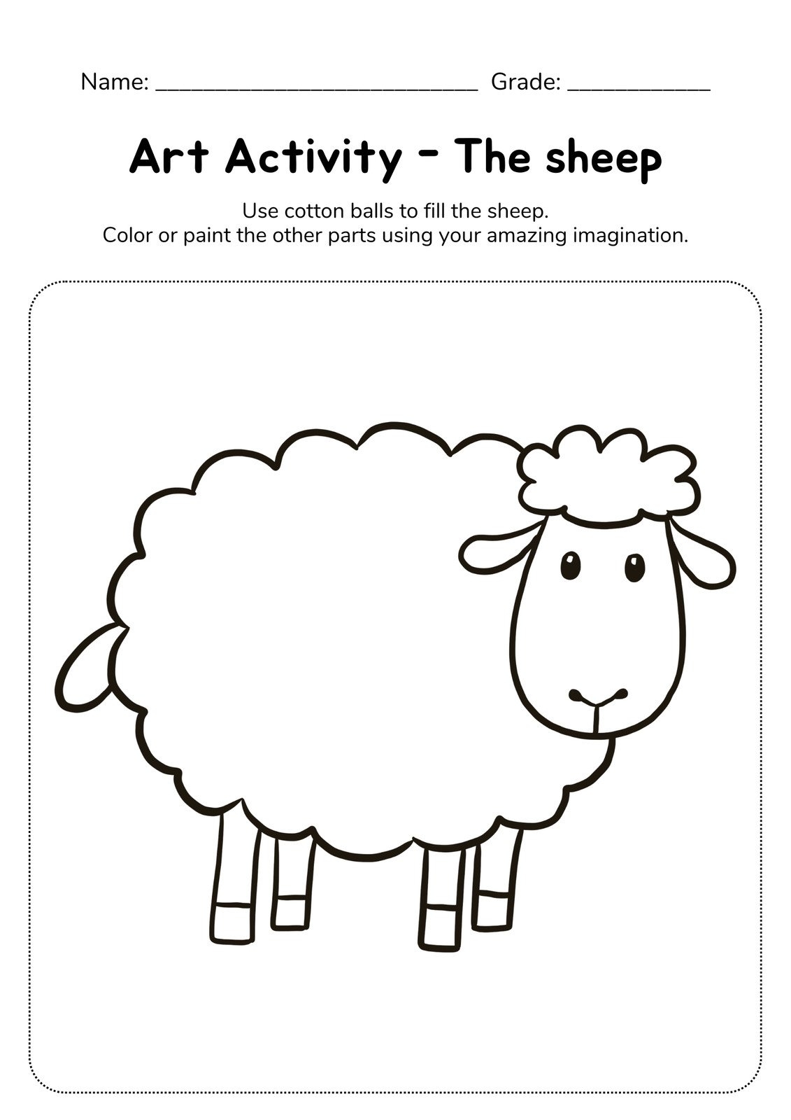 Sheep Template Printable