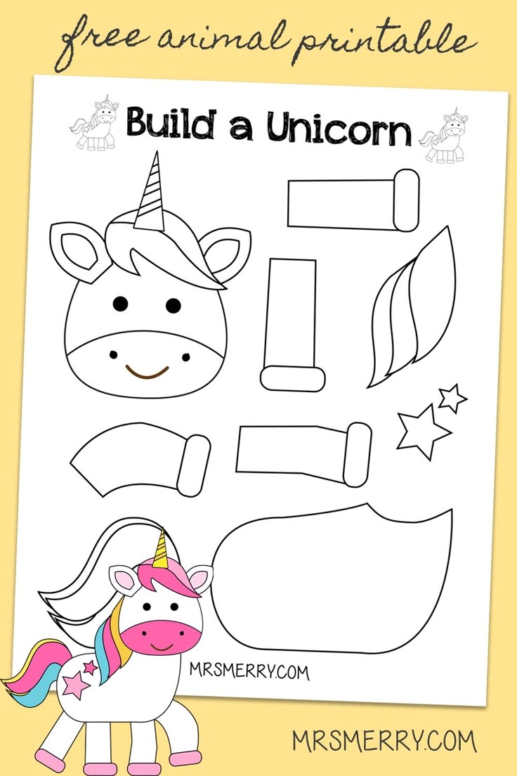 Printable Cut Out Unicorn Template