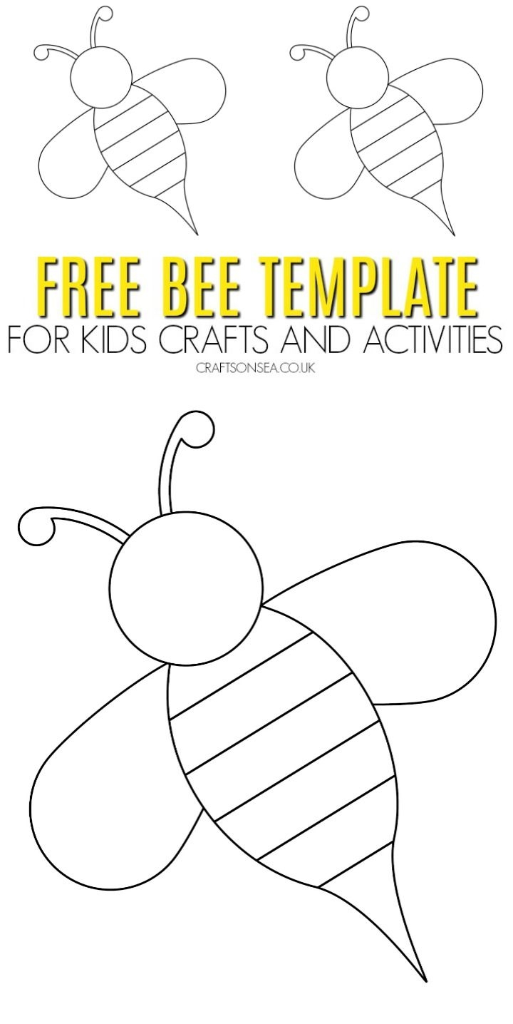 FREE Bee Template Printable PDF Crafts On Sea FREE Bee Template Printable PDF Crafts On Sea