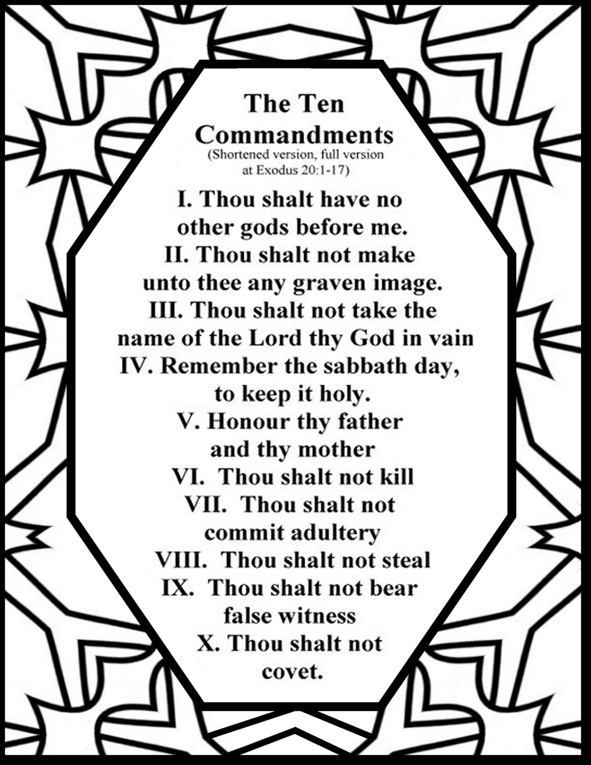 10 commandments coloring sheet 10 commandments coloring sheet