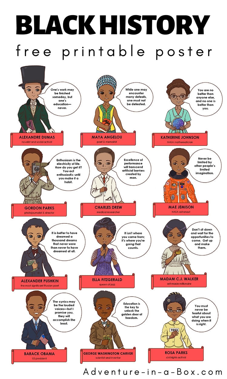 Free Black History Month Posters Worksheets Library