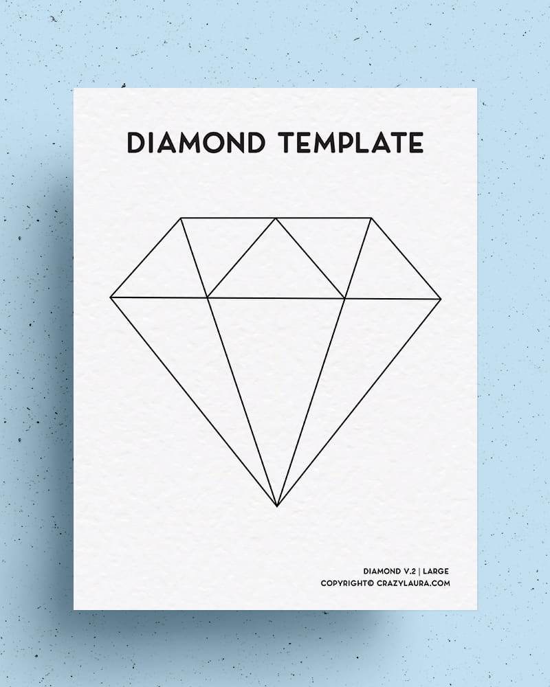 Free Diamond Template Outline Printable Sheets Crazy Laura