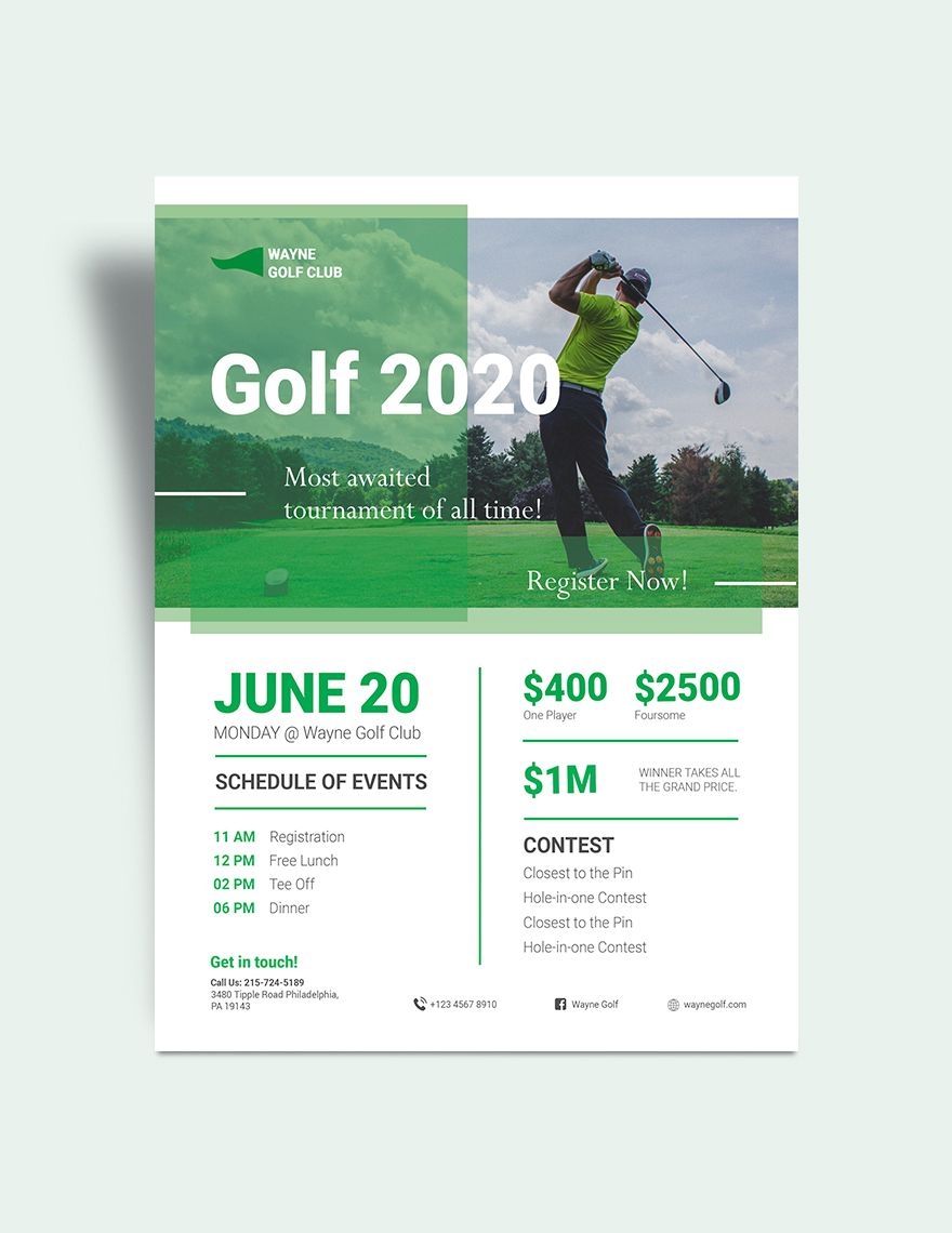Free Golf Tournament Flyer Templates Editable And Printable