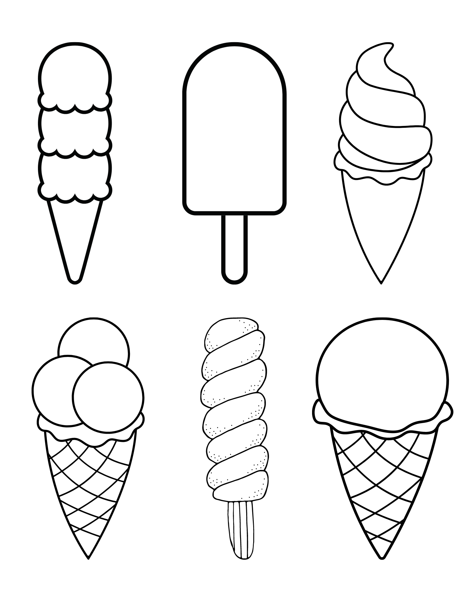 Printable Ice Cream Coloring Pages