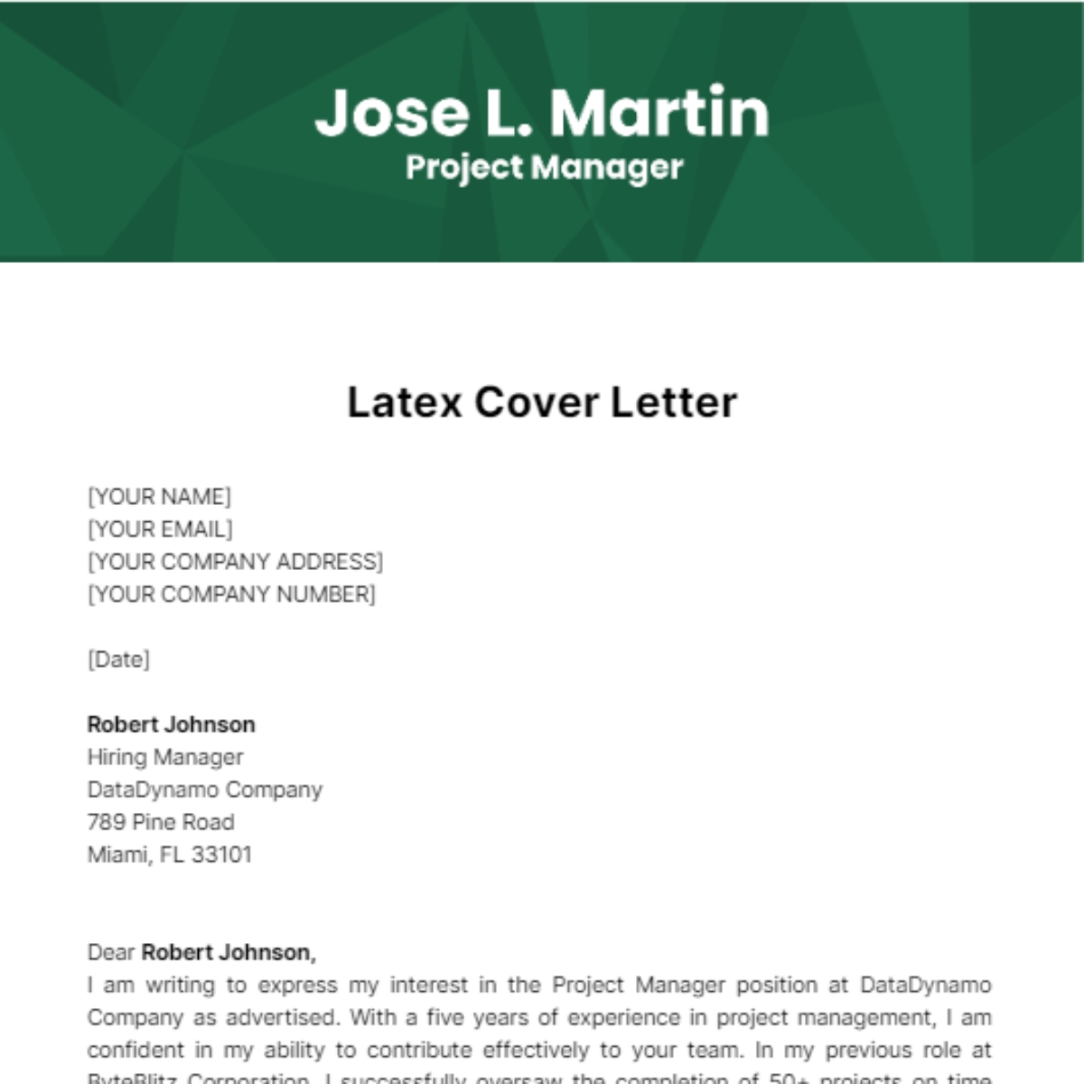 Free Latex Cover Letter Template To Edit Online