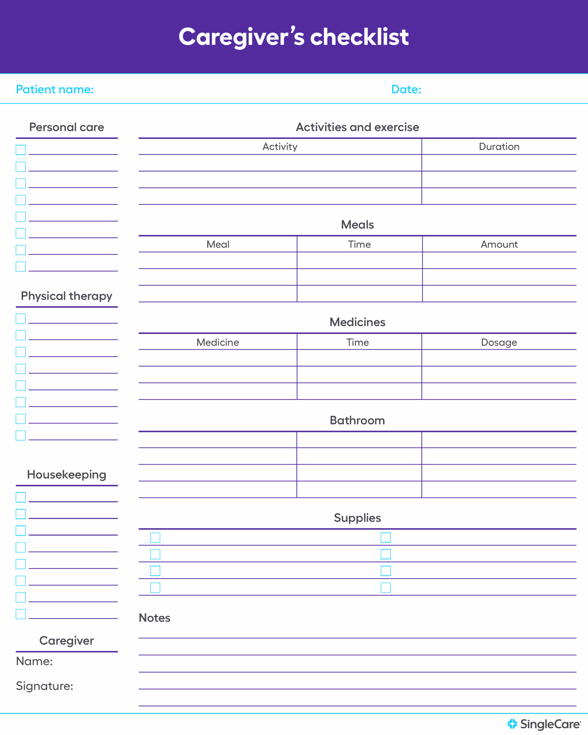 Free Medication List Templates For Patients And Caregivers Worksheets Library