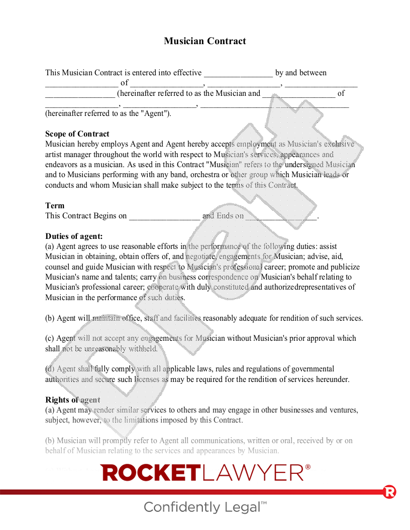 Musician Contract Template