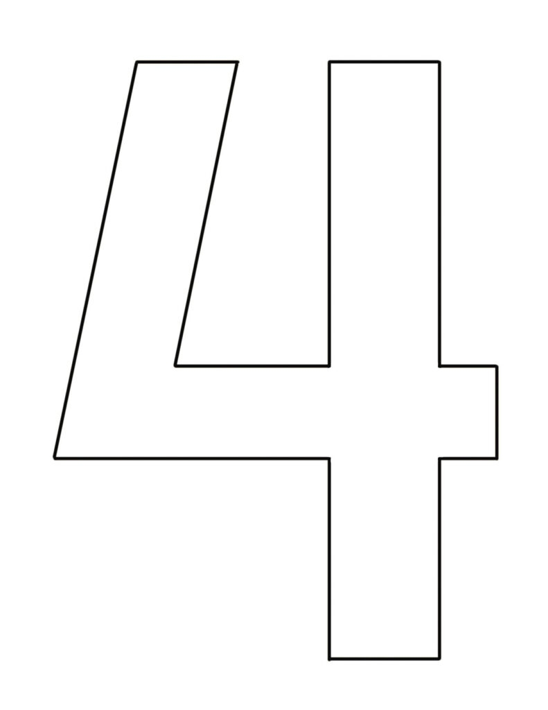 Printable Number 4