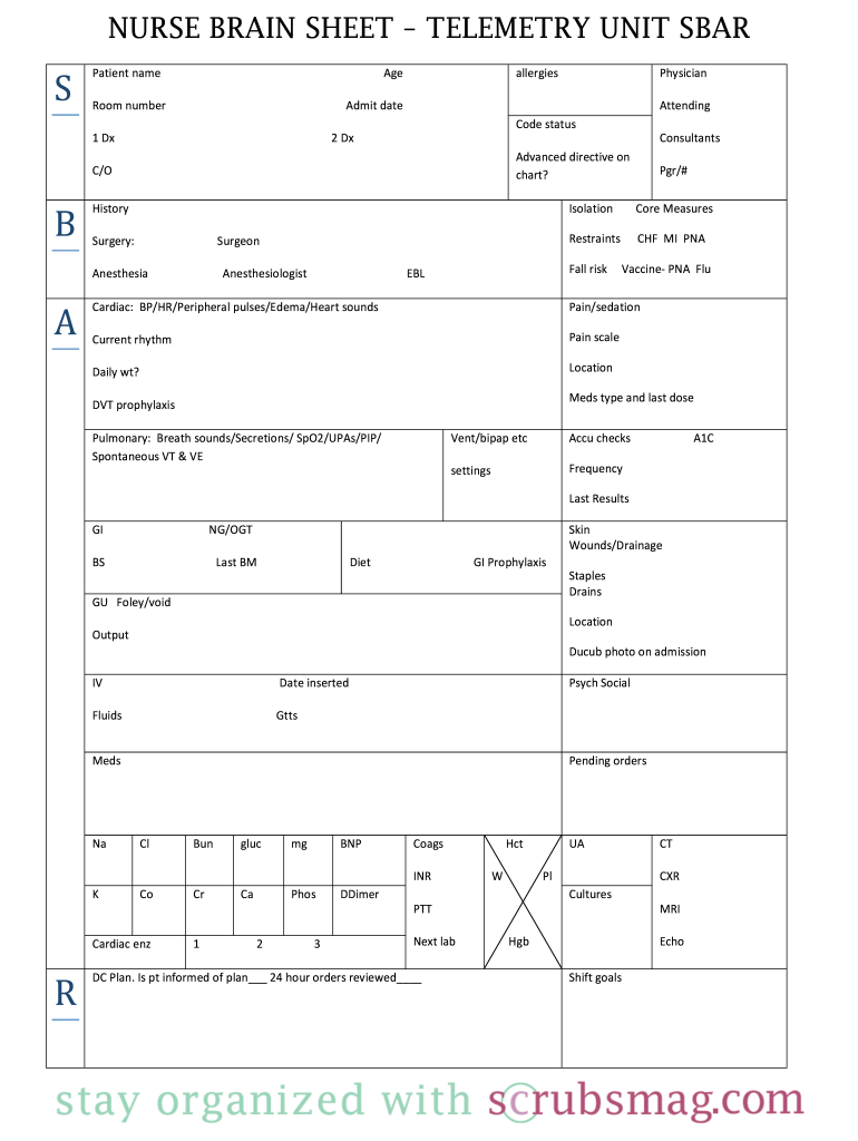 Free Nursing Report Sheet Template Fill Out Sign Online DocHub