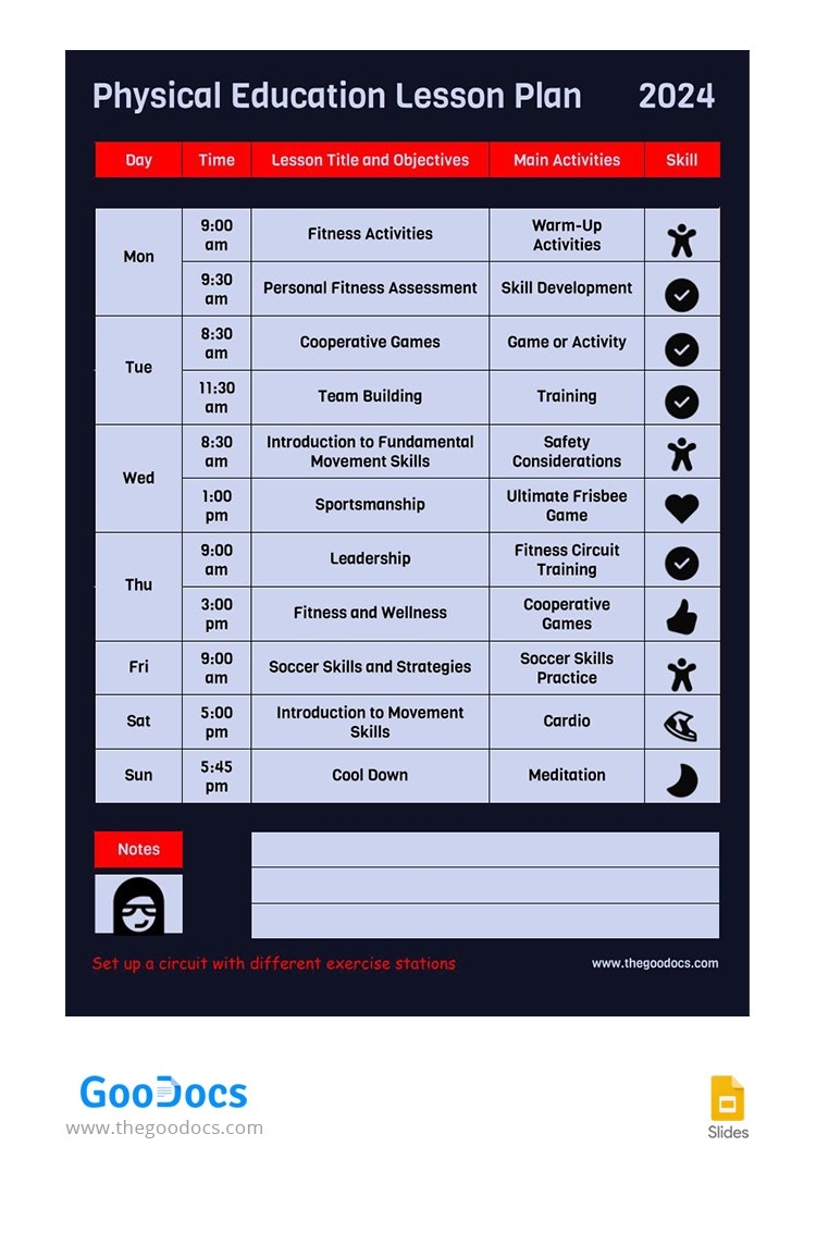 Free Physical Education Lesson Plan Template Thegoodocs