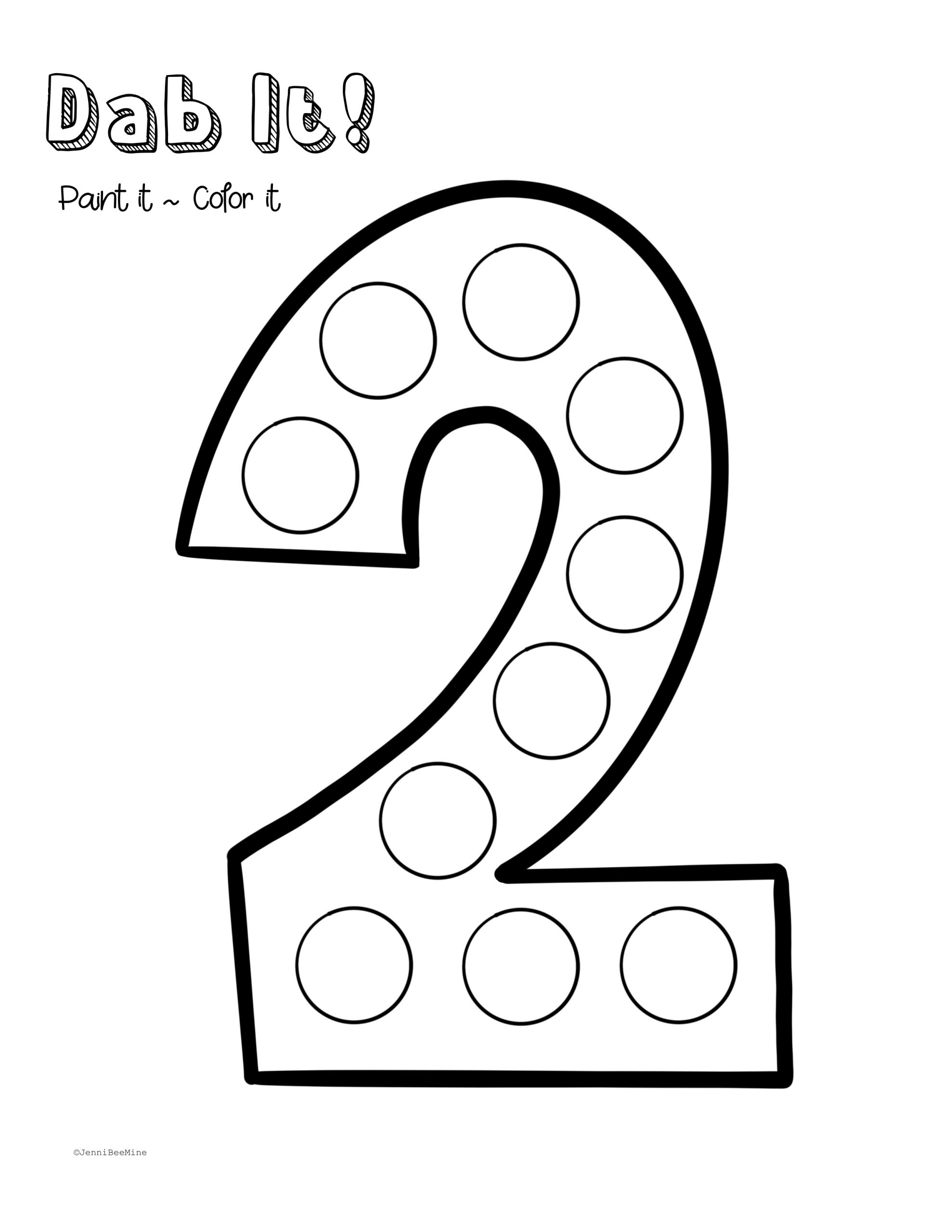 Free Preschool Printables Number 2 Jennibeemine Worksheets Library