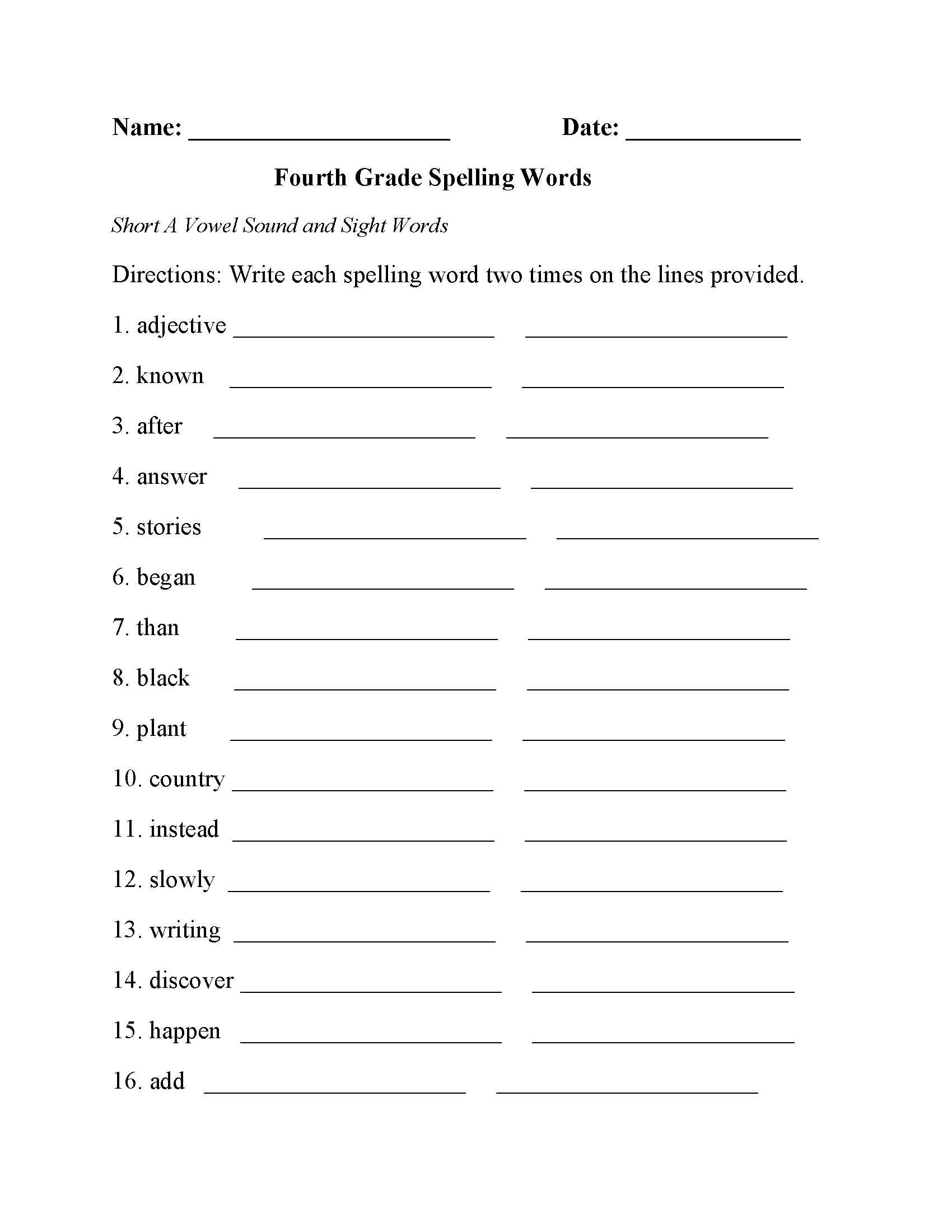 FREE Printable 4th Grade Worksheets Games amp Activities Worksheets Library