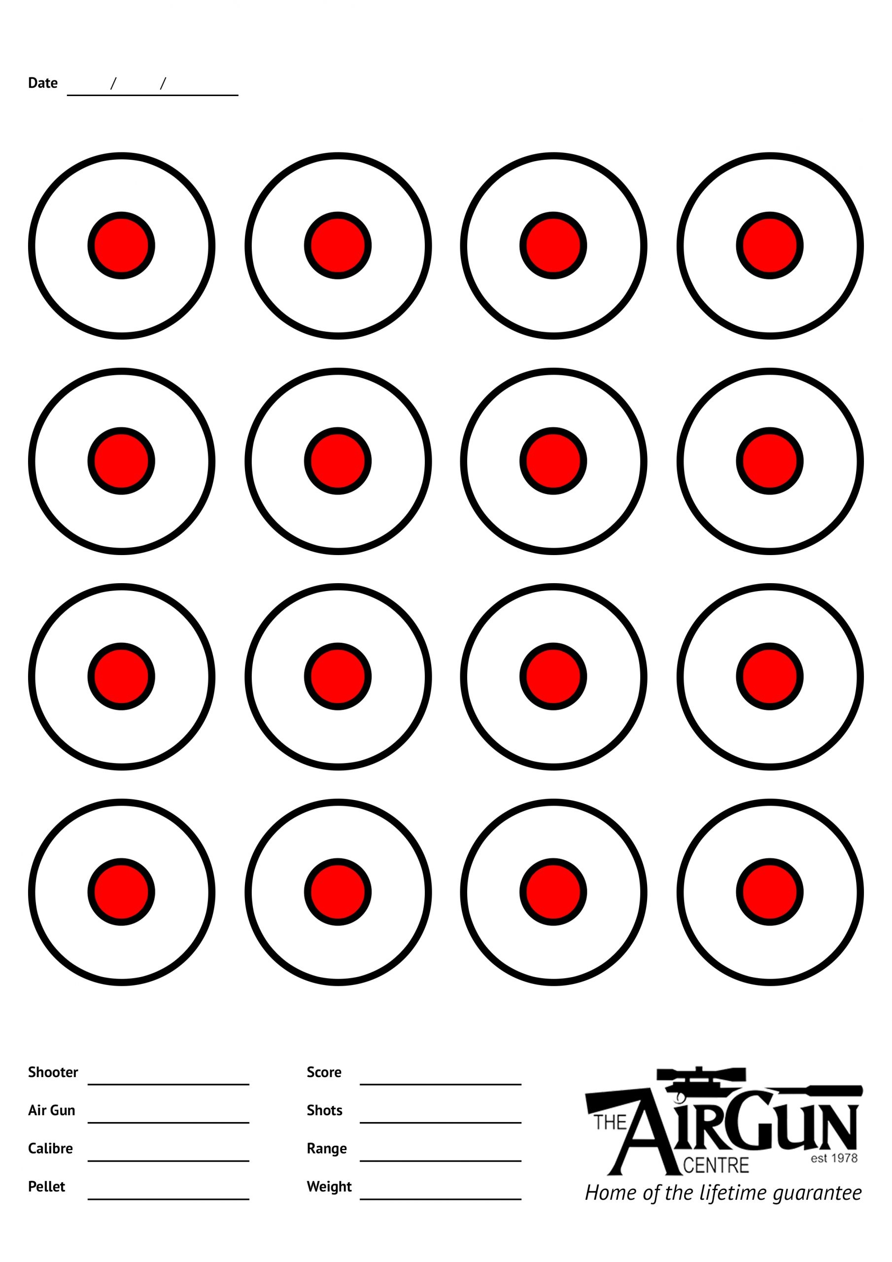 Free Printable Air Rifle Targets A4 17cm amp 14cm The Airgun Centre Worksheets Library