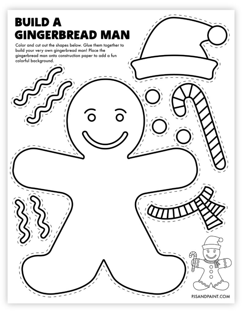Free Printable Build A Gingerbread Man Craft Pjs And Paint