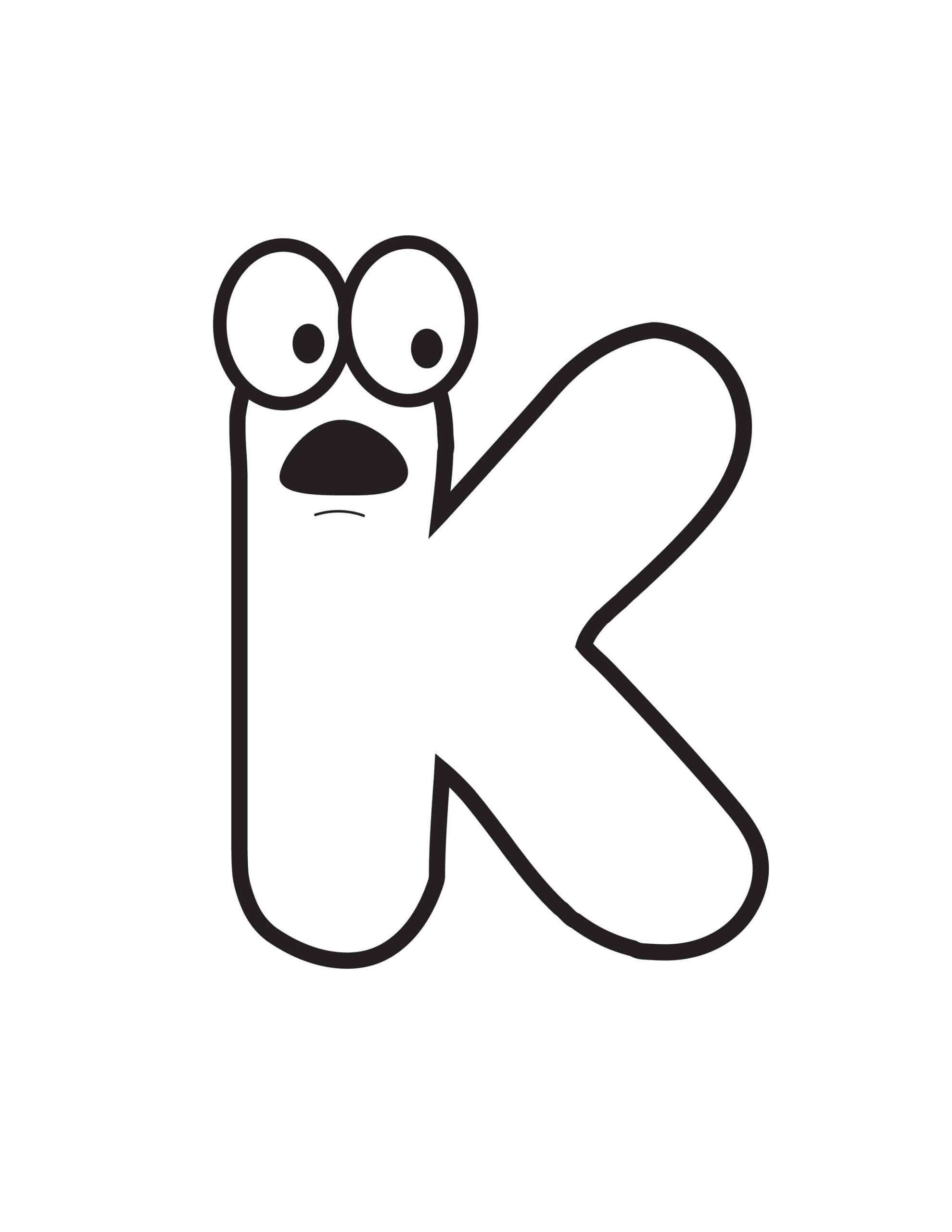 Free Printable Cartoon Letters Cartoon Letter K