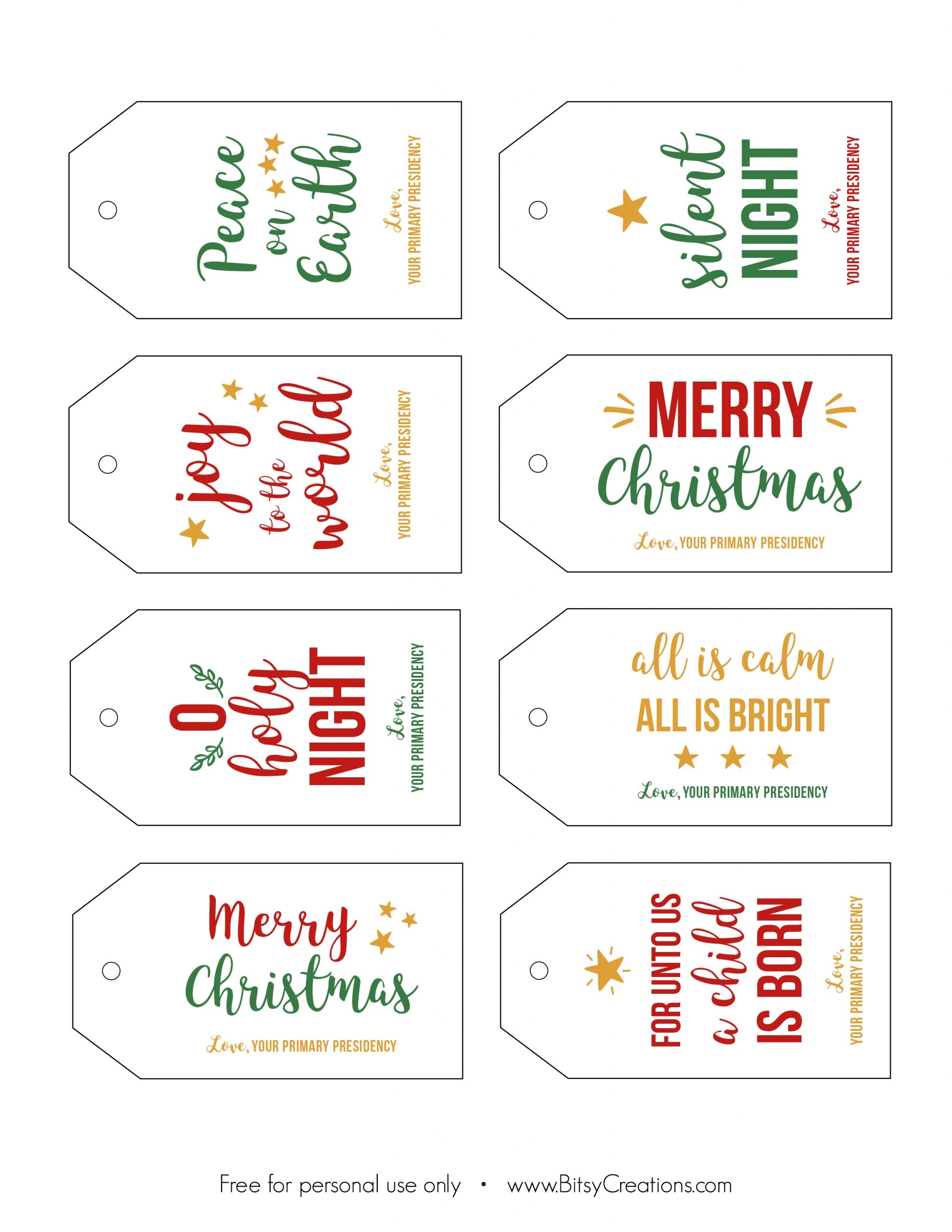 Free Printable Christmas Tags