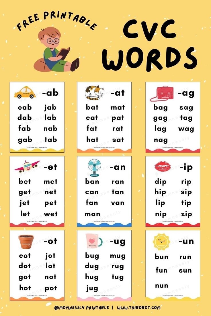 Free Printable CVC Words