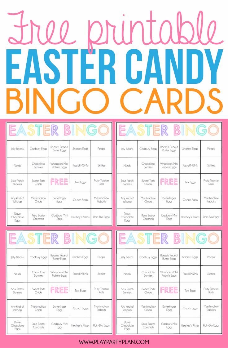Free Printable Easter Candy Bingo Cards