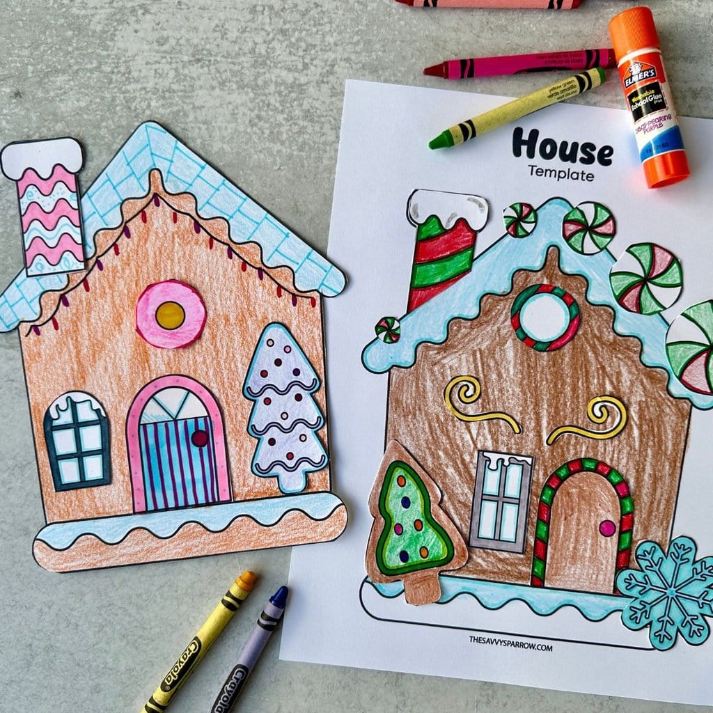 gingerbread house template printable