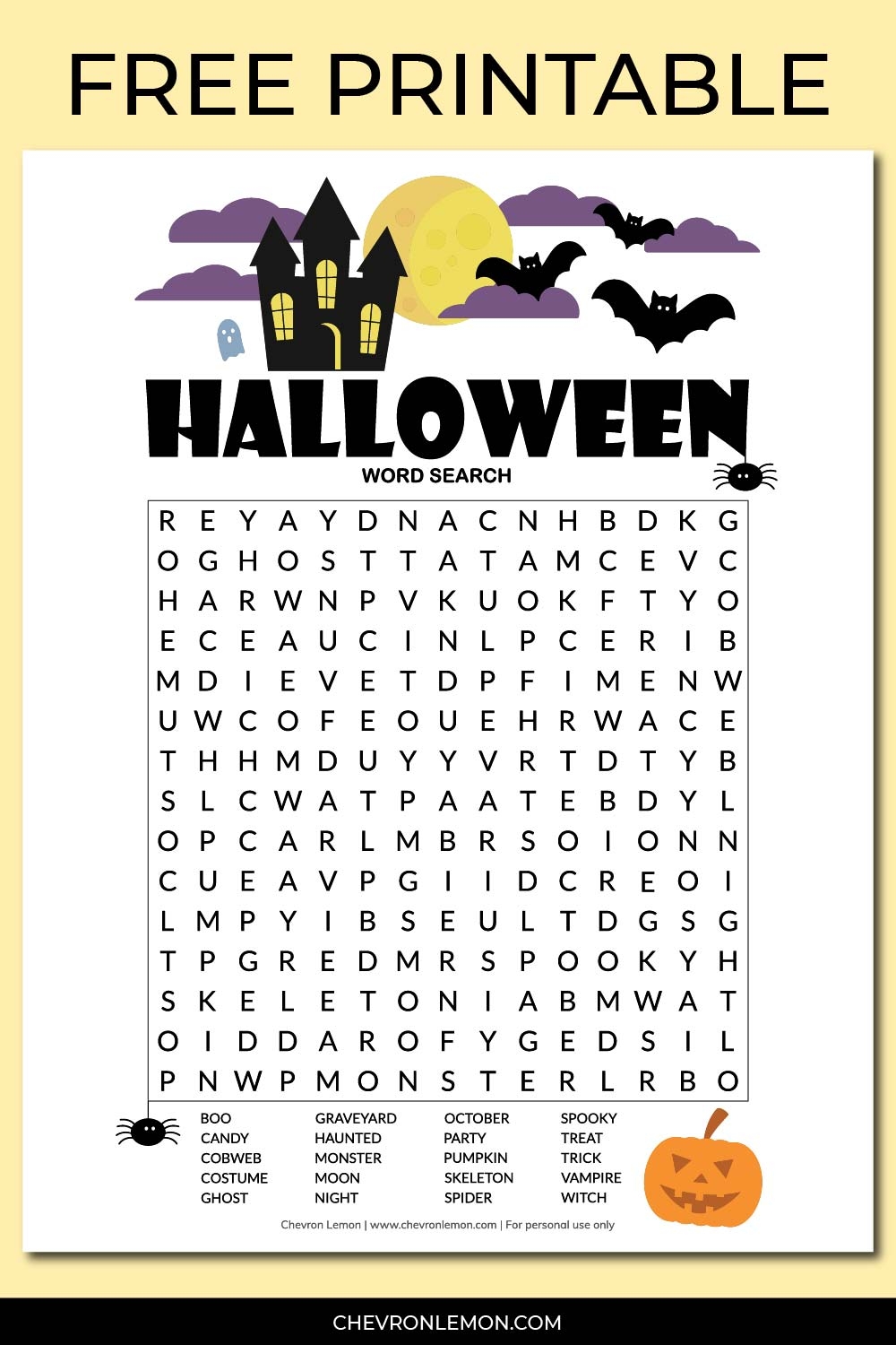 free printable halloween word search puzzles