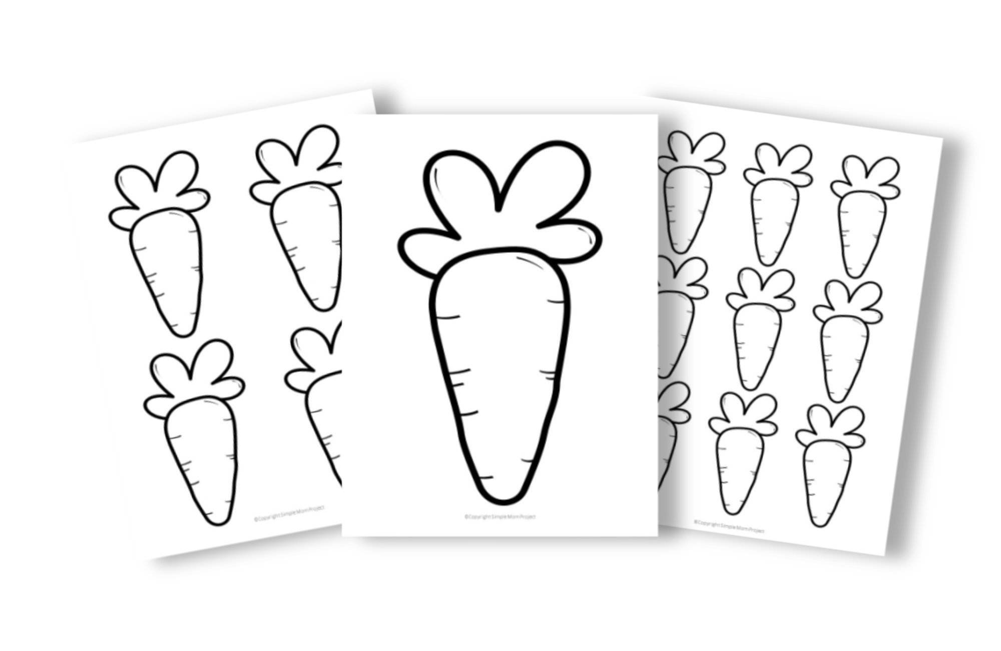 Free Printable Large Medium And Small Carrot Templates