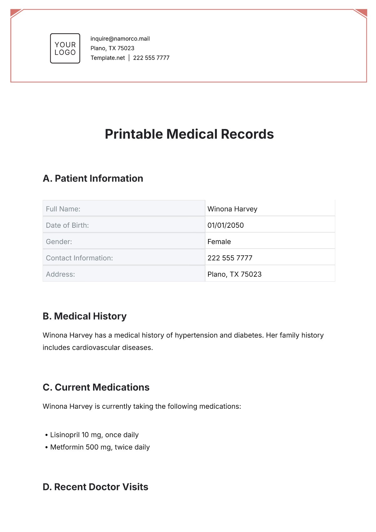 printable medical history forms printable medical history forms