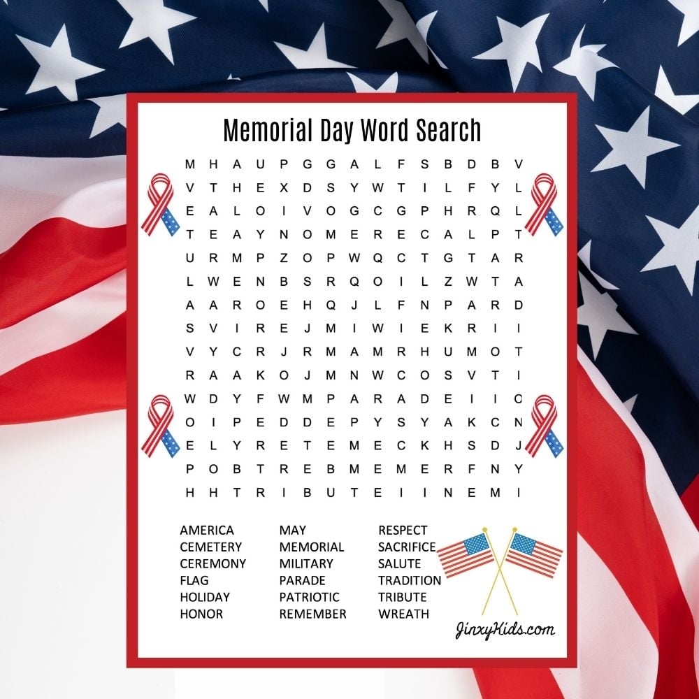memorial day word search