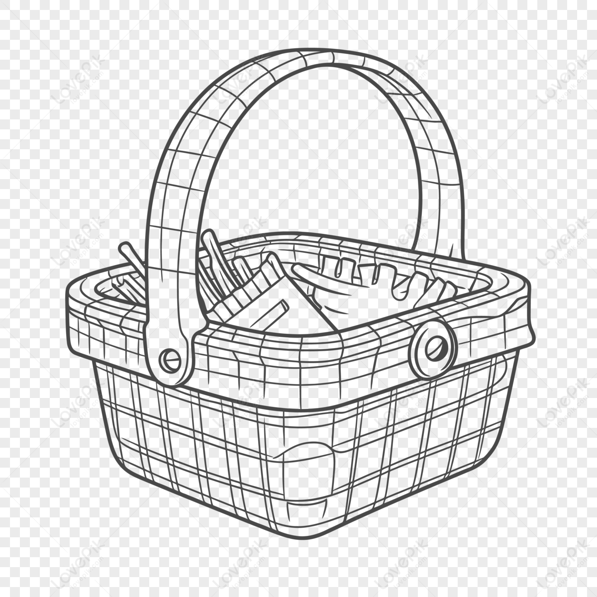 Free Printable Picnic Basket Drawing Illustration Outline Sketch Vector Wicker Sketch Illustrations Picnic Illustration Drawing PNG Image Image And Picture For Free Download Lovepik