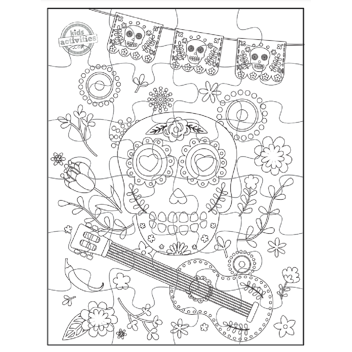 Free Printable Puzzle For Kids To Celebrate Day Of The Dead Kids Activities Blog
