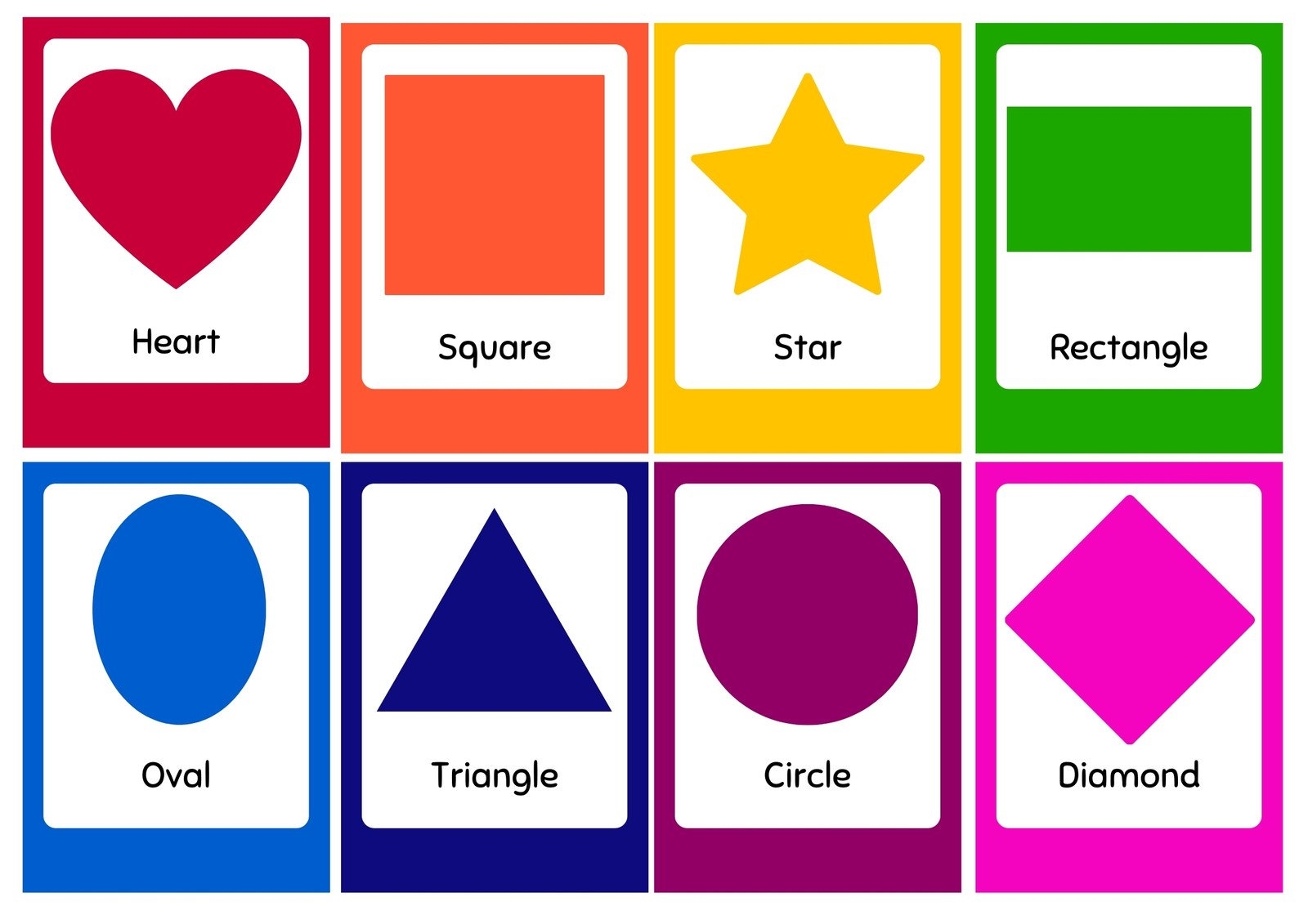 Free Printable Shapes Flashcards Templates Canva Worksheets Library
