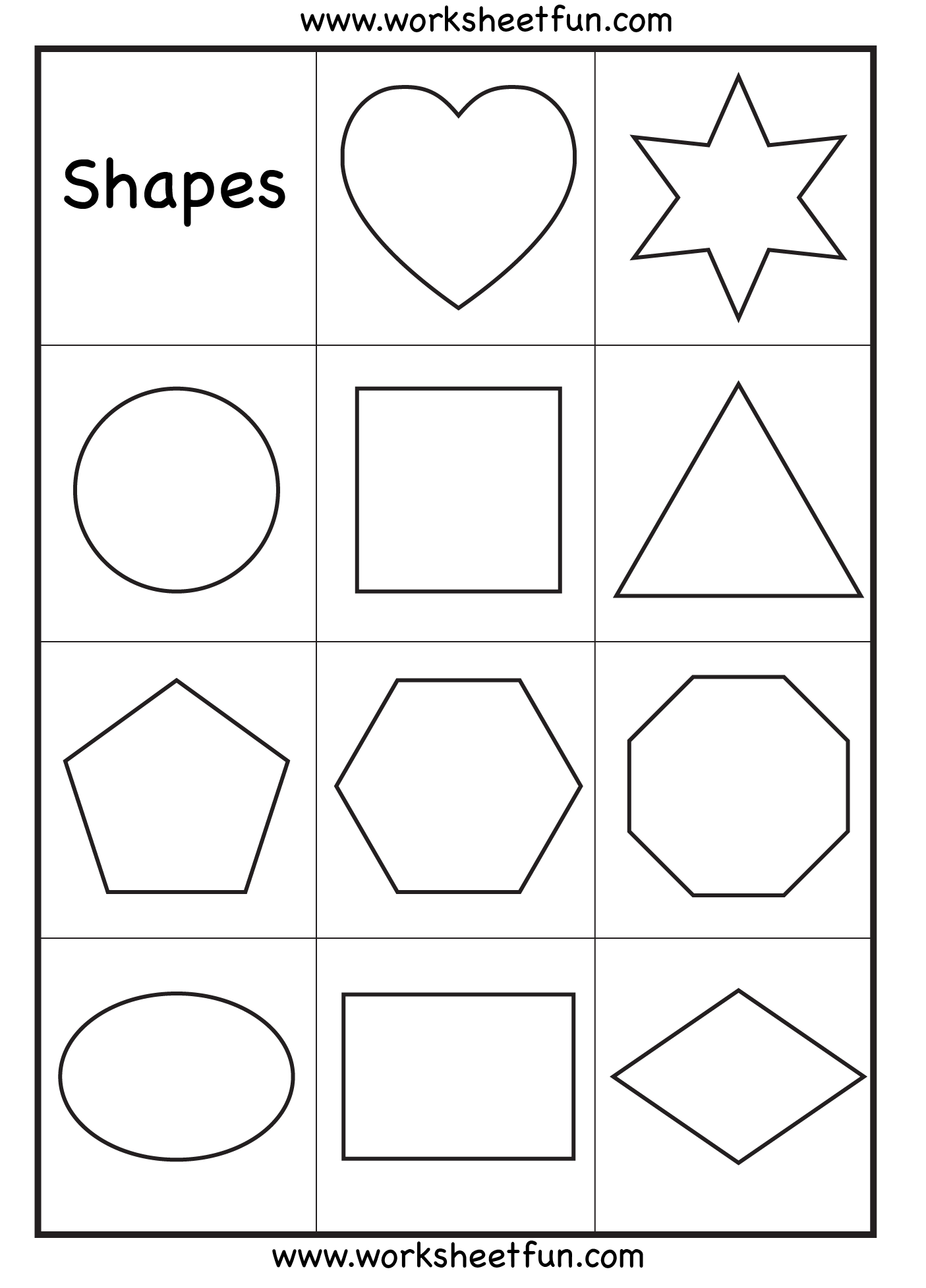 Free Printable Shapes Worksheets For Preschool amp Kindergarten Kids Worksheets Library