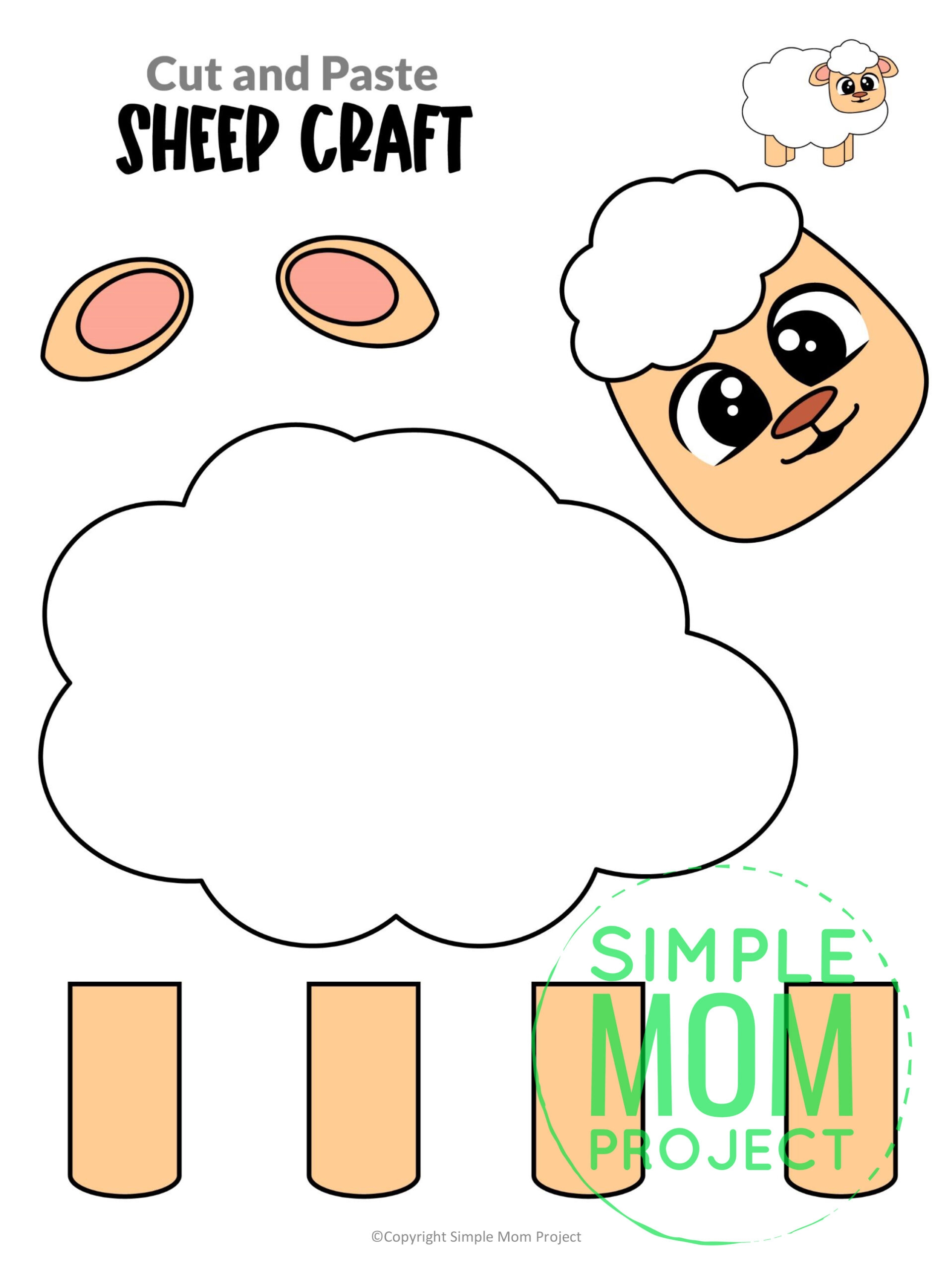 Free Printable Sheep Craft Template Simple Mom Project