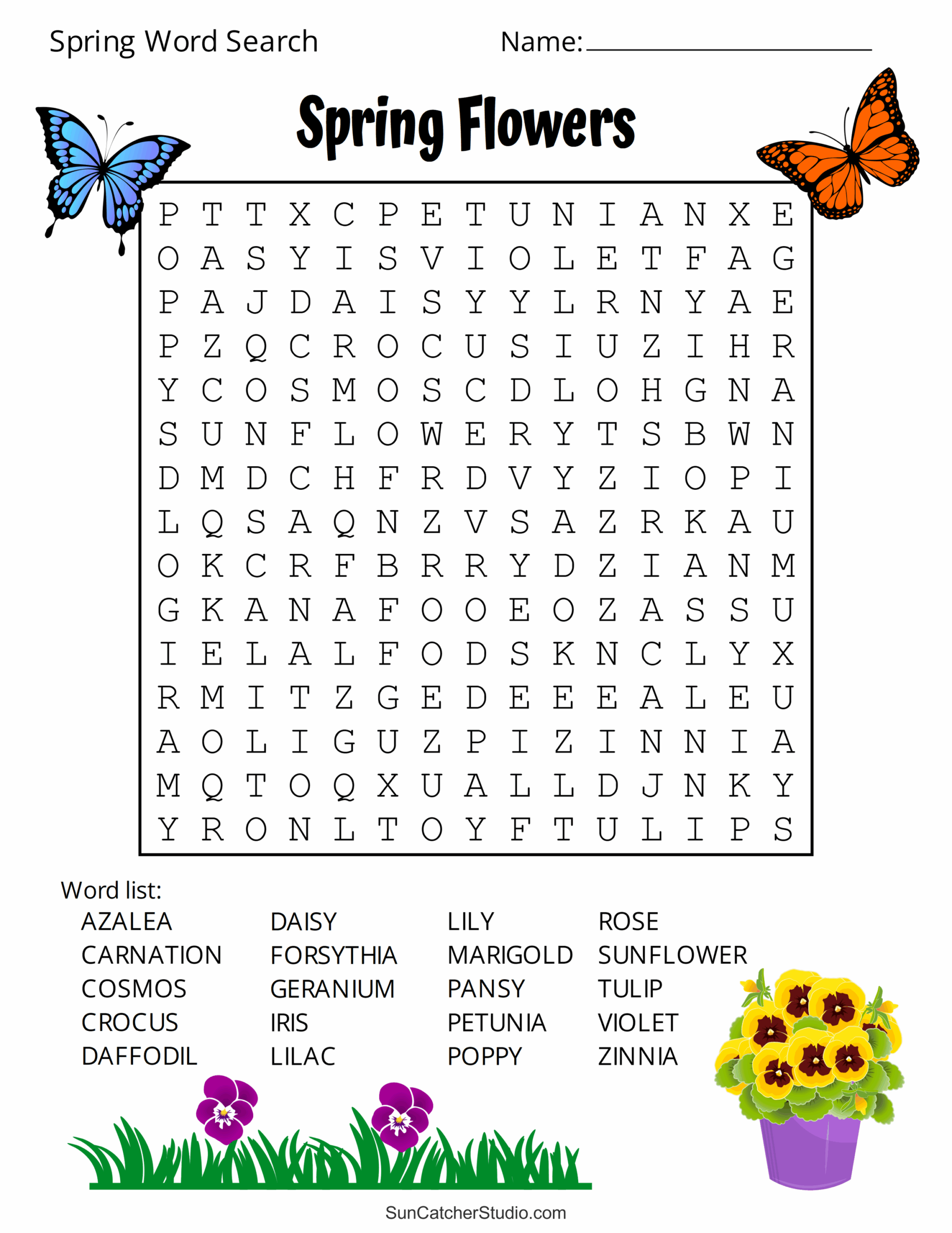 Free Printable Spring Word Search Puzzles Free Printables Monograms Design Tools Patterns DIY Projects