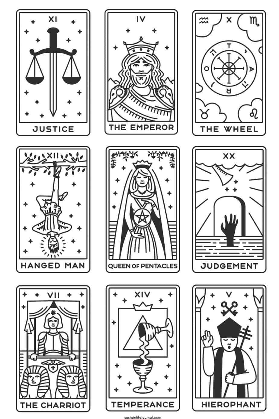 Free Printable Tarot Cards Sustain Life Journal