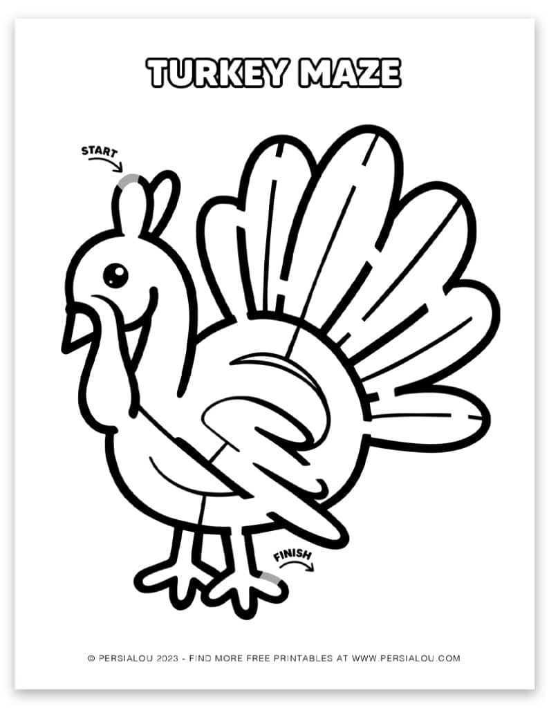 Free Printable Thanksgiving Mazes Cute Holiday Fun For All Ages 