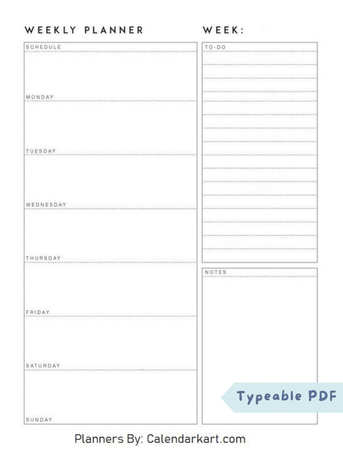 Free Printable Weekly Planner Templates CalendarKart Free Printable Weekly Planner Templates CalendarKart