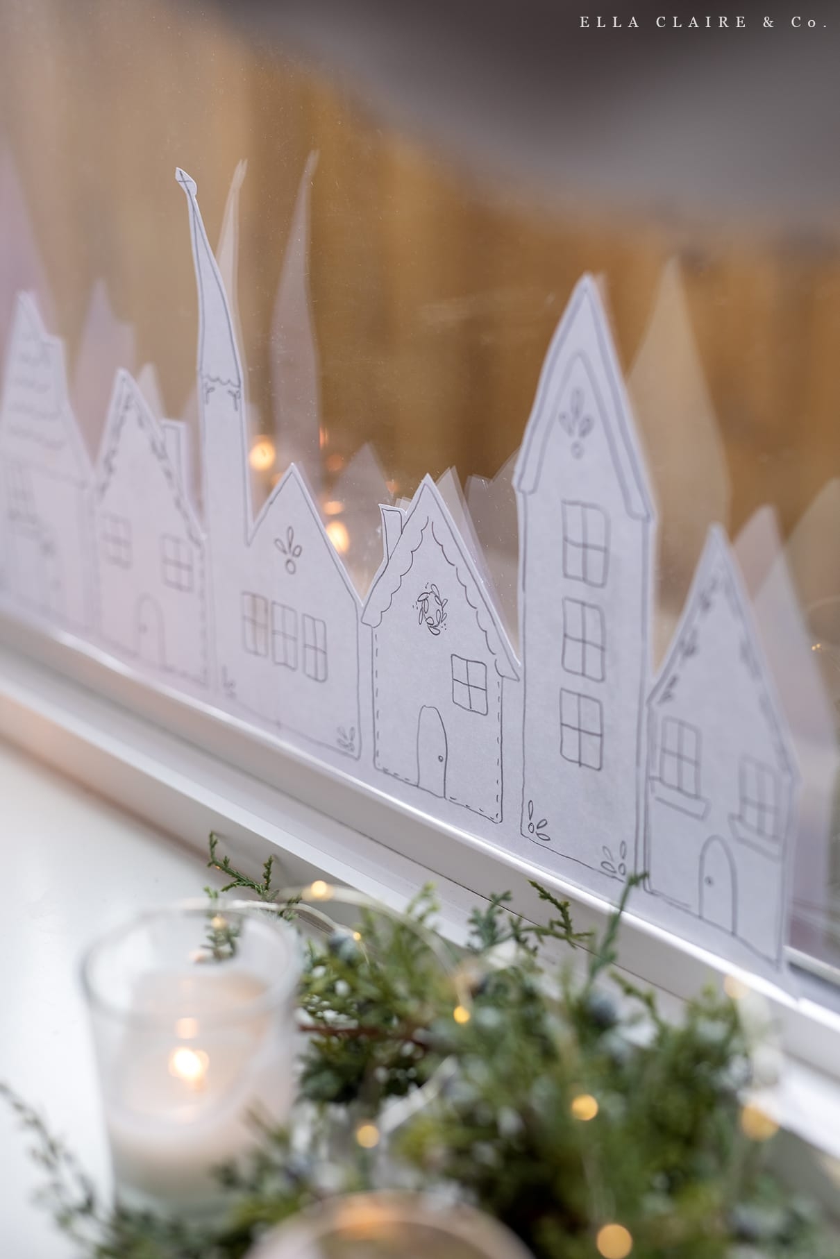 Free Printable Window Christmas Village Ella Claire Co 