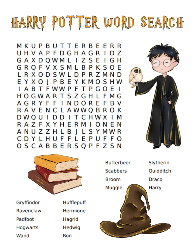 harry potter word finder