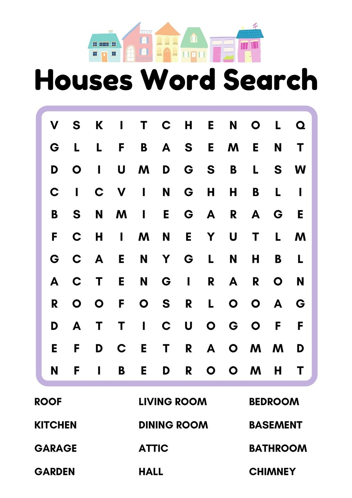 Word Search Activity Sheets